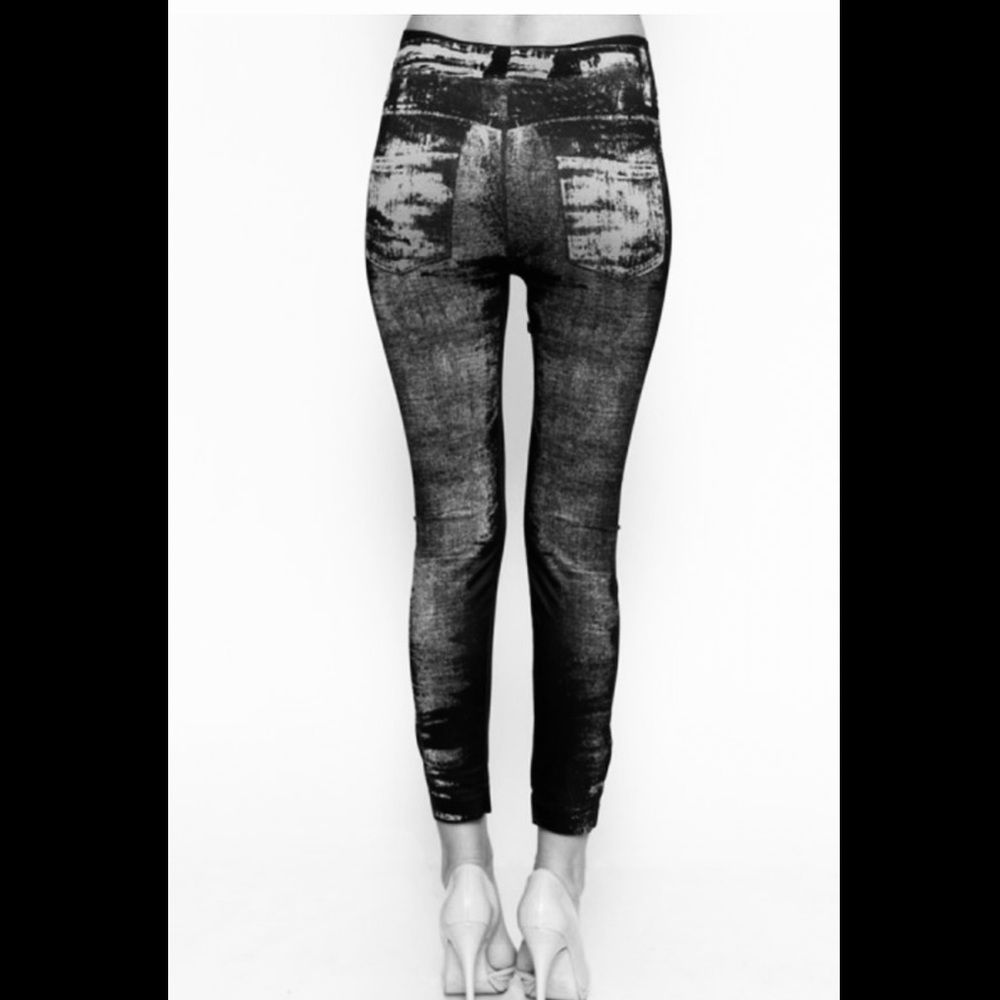 NWT! Sublimation denim print full Mineral Illusion leggings ( Black Only) - Picture 2 of 7